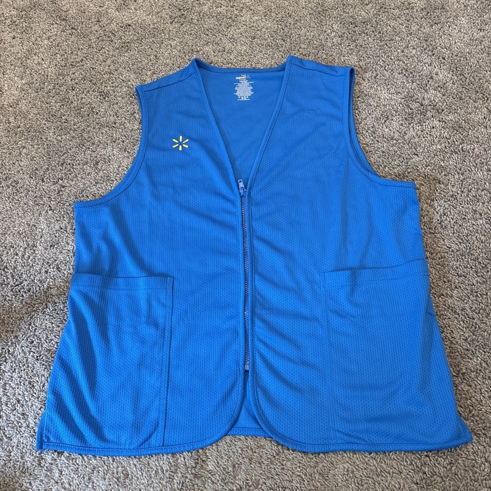 Walmart Proud Associate Vest Womens XL Light Blue Employee Uniform Work Employee
